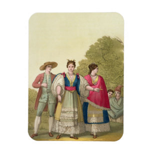 Magnet Flexible Femmes et hommes péruviens en costume traditionnel