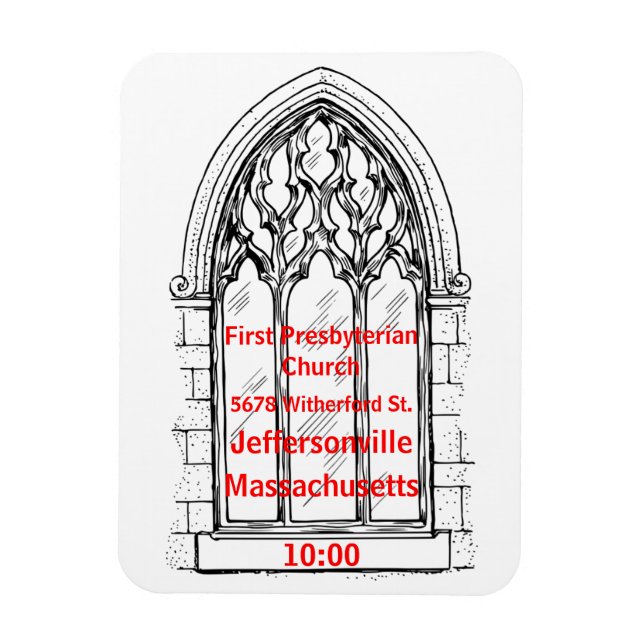 Magnet Flexible Fenêtre de l'église avec détails de l'église - Per (Vertical)
