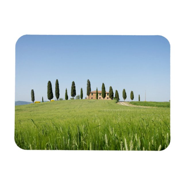 Magnet Flexible Ferme toscane avec cyprès magnétique rectangulaire (Horizontal)