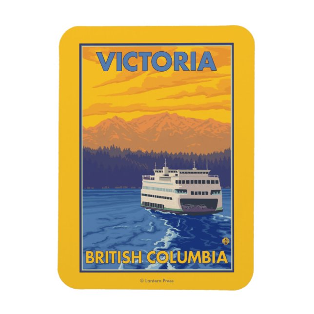 Magnet Flexible Ferry and Mountains - Victoria, C.-B. Canada (Vertical)