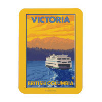 Ferry and Mountains - Victoria, C.-B. Canada