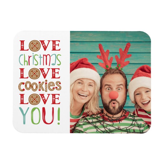 Magnet Flexible Festif Fun Cute Family Christmas Photo (Horizontal)