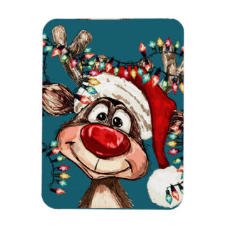 Magnet Flexible Festive Reindeer Christmas Shower Curtain