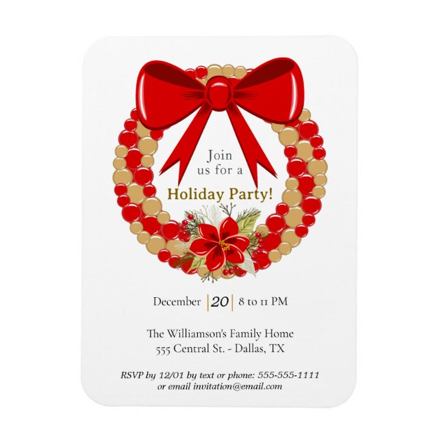 Magnet Flexible Festive Wreath Holiday (Vertical)