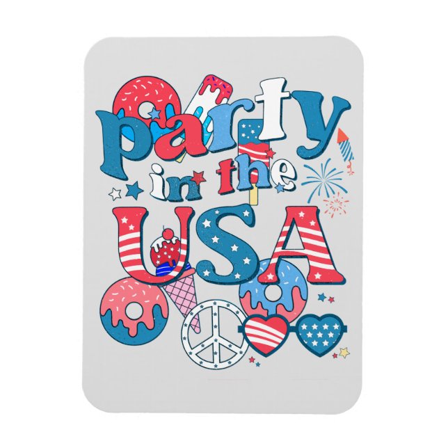 Magnet Flexible Fête Aux Etats-Unis - Été Américain 4 Juillet (Vertical)