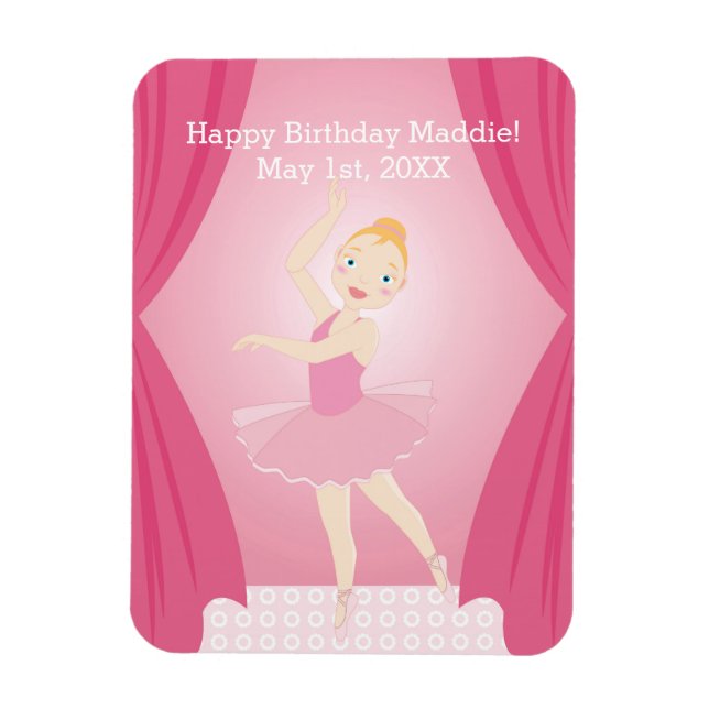 Magnet Flexible Fête d'anniversaire de Ballerina (Vertical)