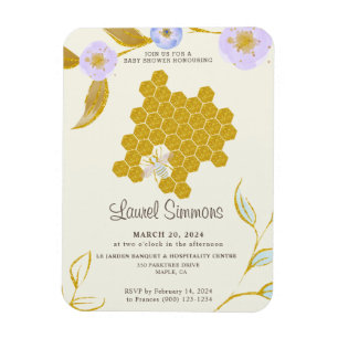 Magnet Flexible Fête de Bébé Tendance & Mignonne Aquarelle Rucher 