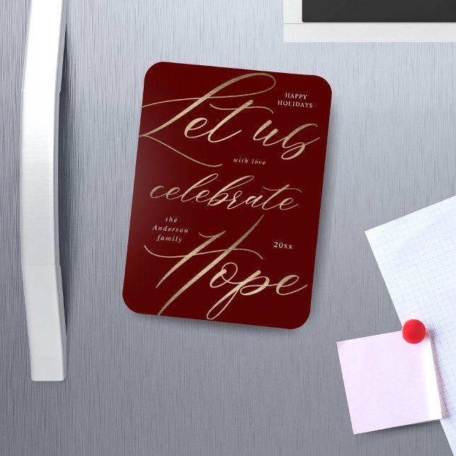 Magnet Flexible fête de la famille hope gold script (Créateur téléchargé)