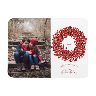 Magnet Flexible Fête de Noël des baies d'aquarelle