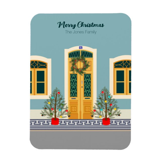 Magnet Flexible Fête de Noël Portugais Carte de la Maison (Vertical)