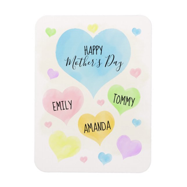 Magnet Flexible Fête des mères Pastel Hearts (Vertical)