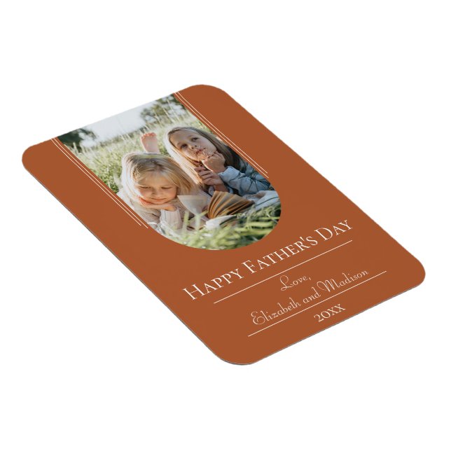 Magnet Flexible Fête des pères photo Arch moderne | Orange brûlé (Côté Droit)