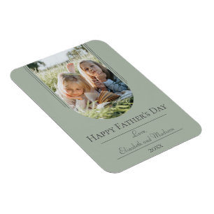 Magnet Flexible Fête des pères photo Arch moderne   Sage Green