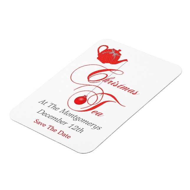 Magnet Flexible Fête Du Thé De Noël, Sauvez La Date (Côté Gauche)