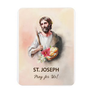 Magnet Flexible Fête Saint-Joseph Priez pour nous Aquarelle