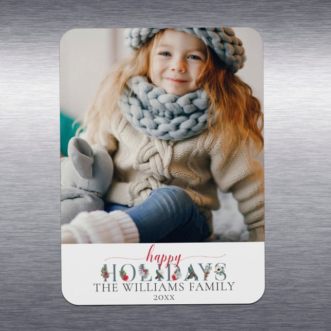 Magnet Flexible Feuillage de fête Joyeuses Fêtes Salutations Flora (Créateur téléchargé)