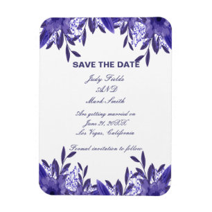 Magnet Flexible Feuillage Floral Bleu Violet Économisez L'Aimant D