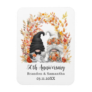 Magnet Flexible Feuille d'automne Gnome personnalisée 50e annivers