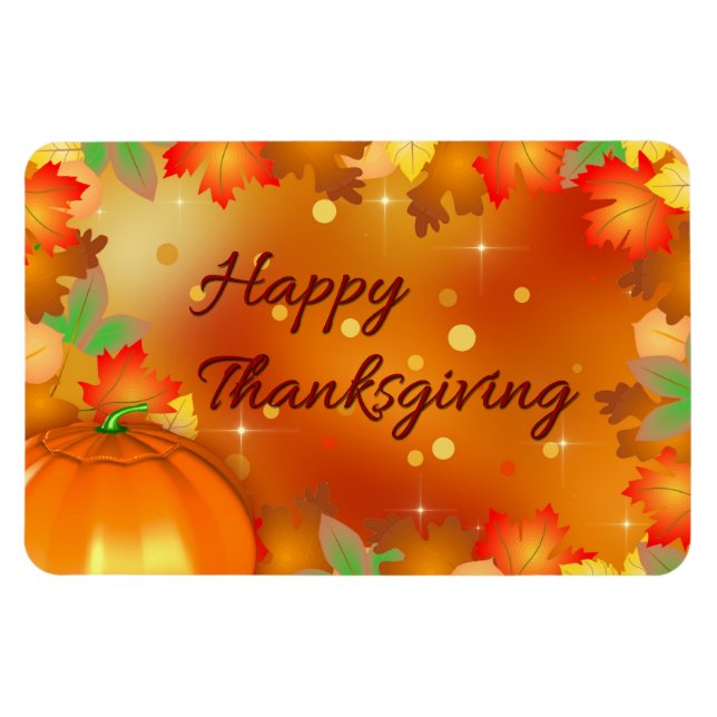 Magnet Flexible Feuilles d'automne colorées bon thanksgiving (Horizontal)