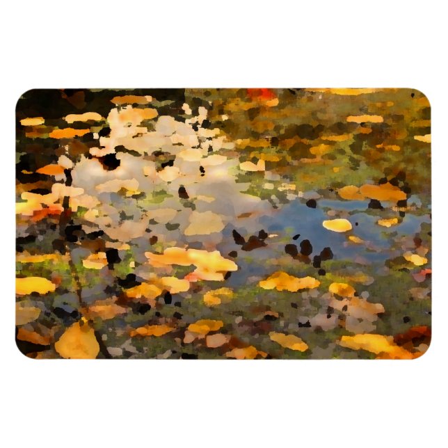 Magnet Flexible Feuilles d'automne flottantes Abstraites (Horizontal)