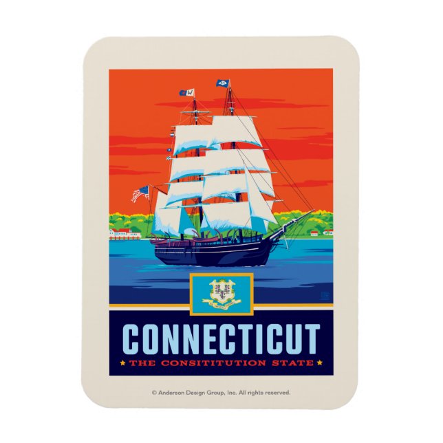 Magnet Flexible Fierté de l'État | Connecticut (Vertical)