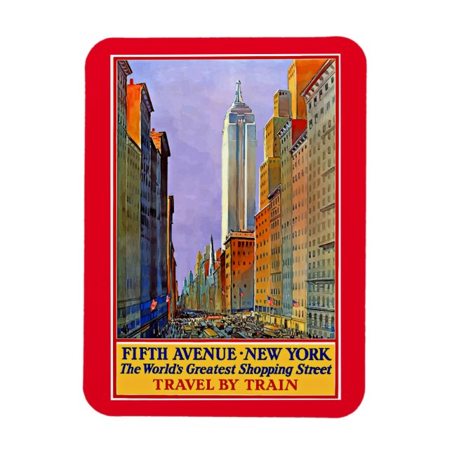 Magnet Flexible Fifth Avenue, New York poster vintage, (Vertical)