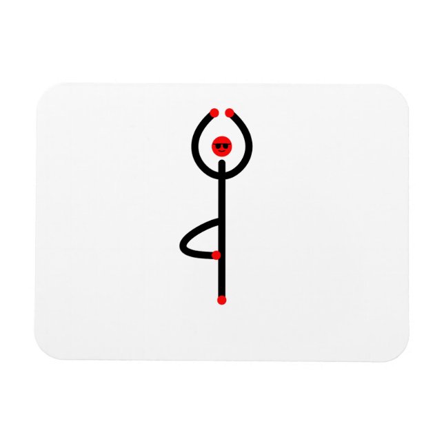 Magnet Flexible Figure de bâton de pose de yoga d'arbre. (Horizontal)