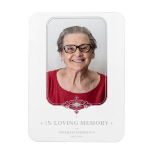 Magnet Flexible Filigree Funeral Grey Ornamental Lace Effet Photo