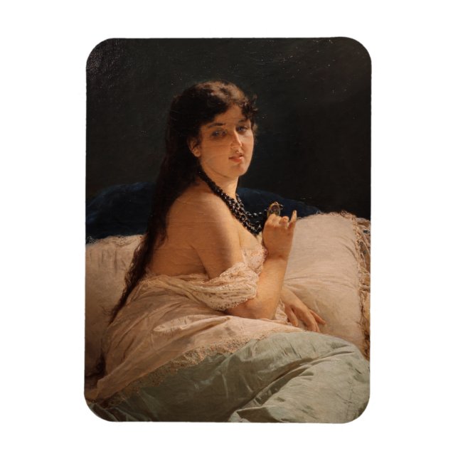 Magnet Flexible Fille avec un médaillon (par Gerolamo Induno) (Vertical)