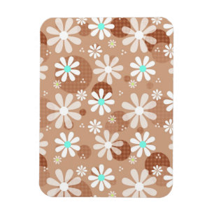 Magnet Flexible Fille Brown Fleur Motif mignon Pots Aqua