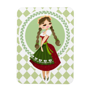 Magnet Flexible Fille dans le Dirndl