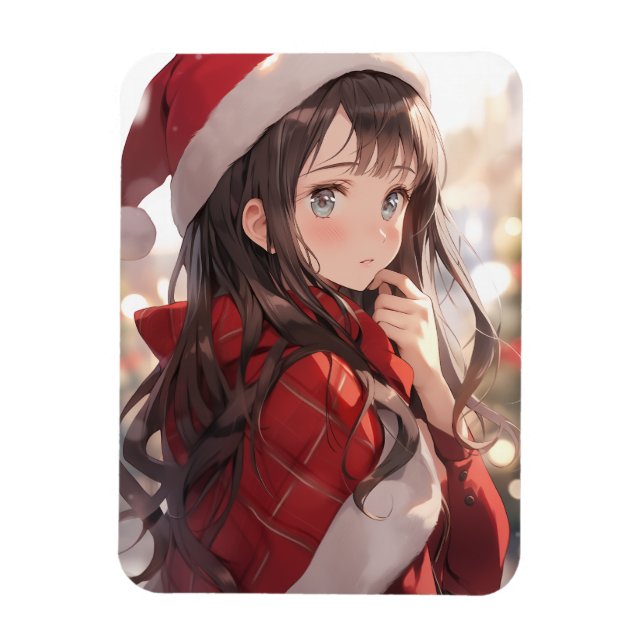 Magnet Flexible Fille de Noël Anime (Vertical)