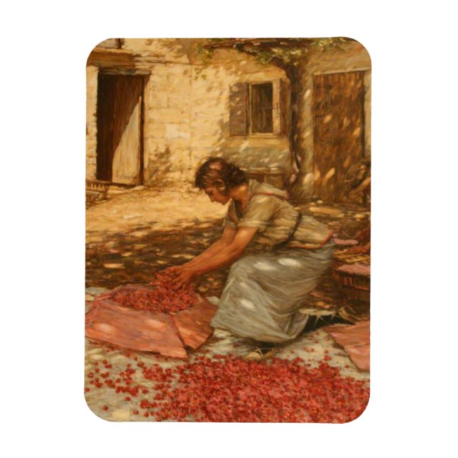 Magnet Flexible Fille Emballage Cerises en Provence (France) (Vertical)