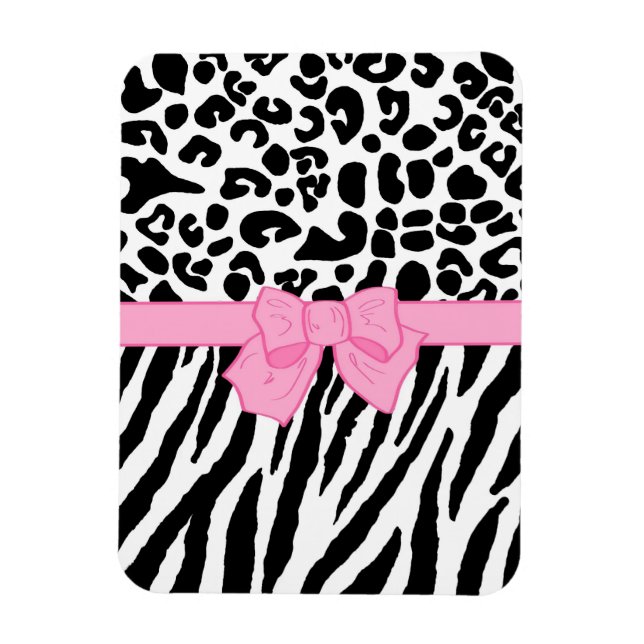 Magnet Flexible Fille Leopard Zebra Poster de animal et mignonne c (Vertical)
