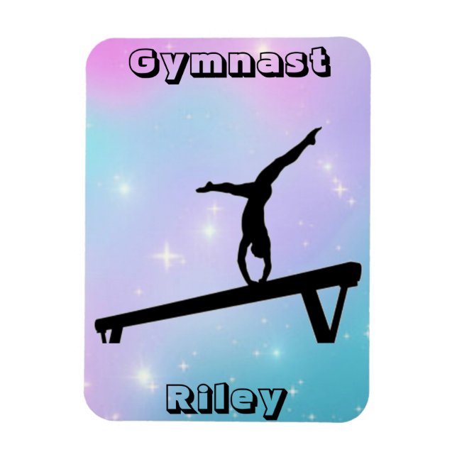 Magnet Flexible Filles Gymnaste Gymnastique Balayage (Vertical)