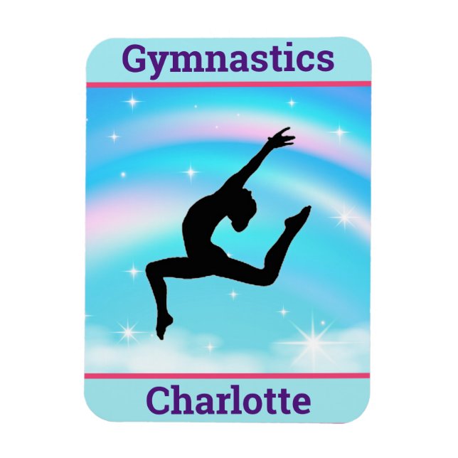 Magnet Flexible Filles Gymnastique Leap Arc-en-ciel nuages (Vertical)