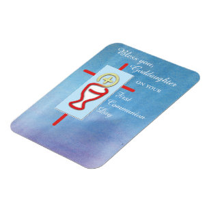 Magnet Flexible Filleule, Première Communion, Turquoise