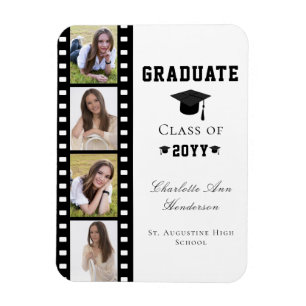 Magnet Flexible Filmstrip Four Photo Collage Graduation   BLANCHE