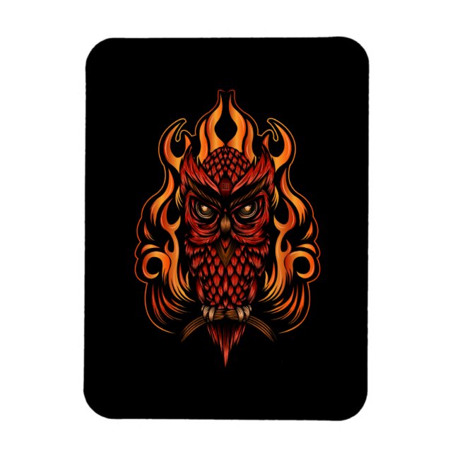 Magnet Flexible Fire owl (Vertical)