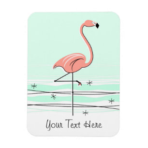 Magnet Flexible Flamant rose Aqua Texte magnétique flexible