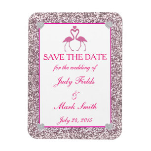 Magnet Flexible Flamant rose De Parties scintillant Rose Faux Enre