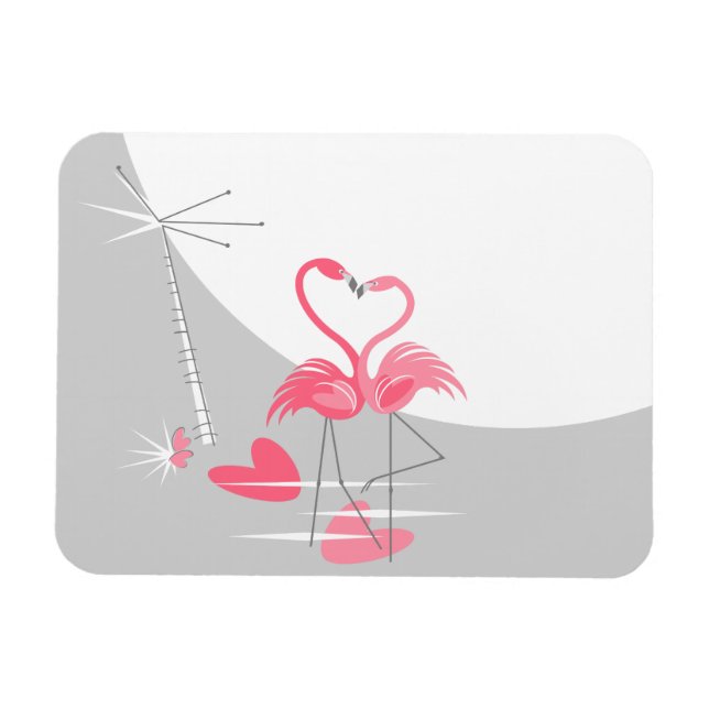 Magnet Flexible Flamant rose Love Grande Lune magnétique flexible  (Horizontal)