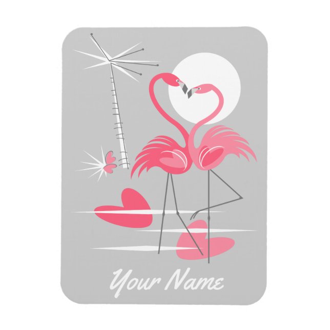 Magnet Flexible Flamant rose Love Name aimant flexible (Vertical)