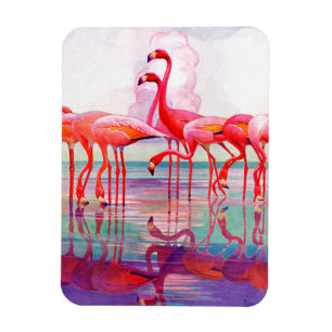 Magnet Flexible Flamants roses roses par Francis Lee Jaques