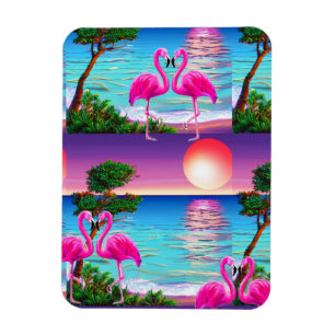 Magnet Flexible Flamants roses Sun