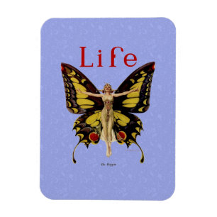 Magnet Flexible Flapper Butterfly Flying Woman Illustration