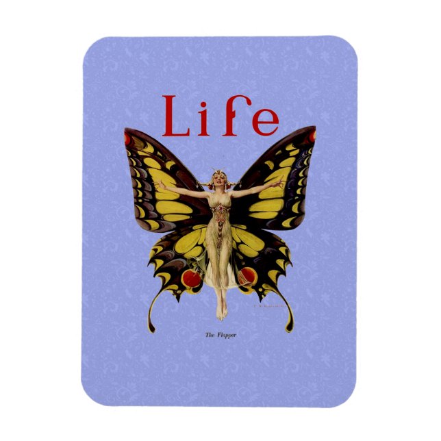 Magnet Flexible Flapper Butterfly Flying Woman Illustration (Vertical)