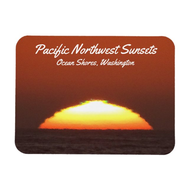 Magnet Flexible "Flash vert" au coucher du soleil dans Ocean Shore (Horizontal)