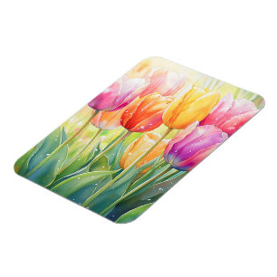Magnet Flexible Fleur Aquarelle Ressort Jardin Tulip