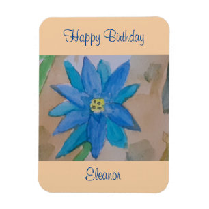 Magnet Flexible Fleur bleue Anniversaire